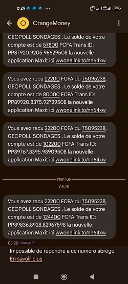 Preuve de paiement Orange money